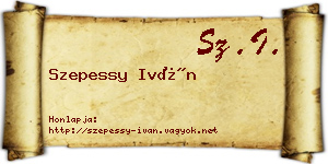 Szepessy Iván névjegykártya
