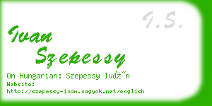 ivan szepessy business card